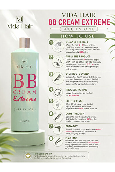 vida hair BB Cream Extreme All in One Hair Treatment 1000ML