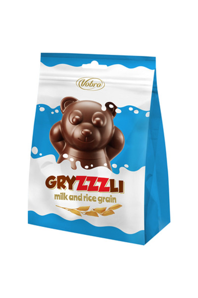 Vobro Praline Gryzzzli cu ciocolata cu lapte 190g, umplutura cu crema de lapt...