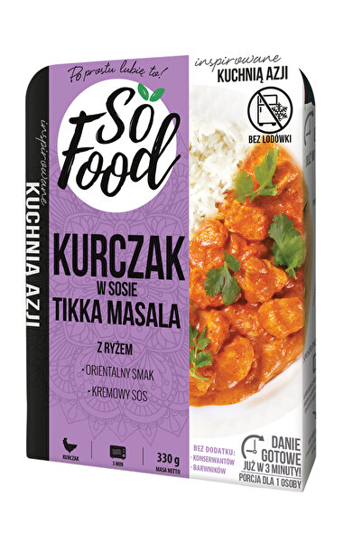 Generic Brand Conserva de pui in sos Tikka Masala cu orez, SO FOOD, 330g