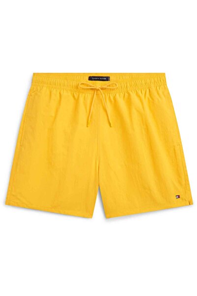 Tommy Hilfiger Men's Brand Logo Yellow Swim Shorts Suitable for Daily Use