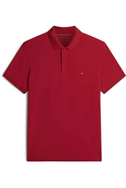 Tommy Hilfiger Men's Brand Logo Red Polo Collar T-Shirt Suitable for Daily Use