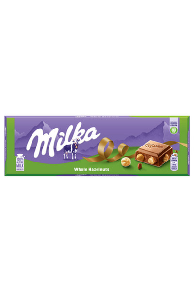 Milka Ciocolata cu lapte, Milka, cu nuci intregi, 250g