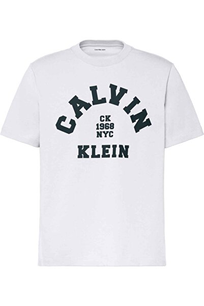 Calvin Klein Ss 20S Ln Calvin College Graphic Men's Crew Neck T-Shirt White