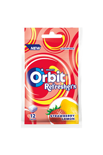 Orbit Refreshers Set Guma de mestecat fara zahar, capsuna, lamaie, 26g