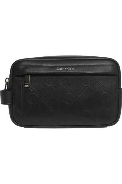 Calvin Klein Xl Emblem Dopp Kit Erkek Siyah El Çantası