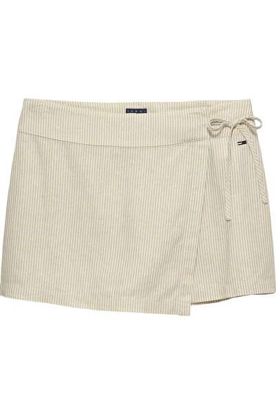 Tommy Hilfiger Women's Beige Shorts with Brand Logo, Suitable for Daily Use