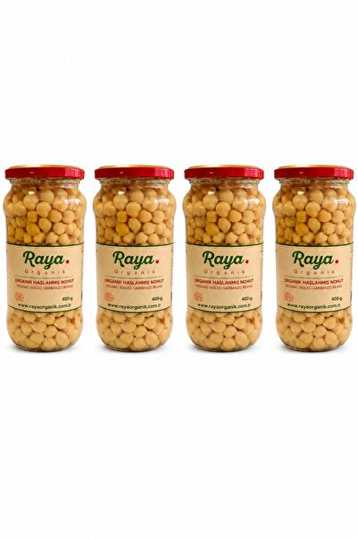 Raya Organik Organik Haşlanmış Nohut (400 gr x 4) 4'lü Set Doğal Katkısız