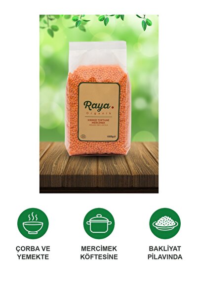 RAYA Organik Kırmızı Tane Mercimek 1 kg Doğal Katkısız Yerli Üretim