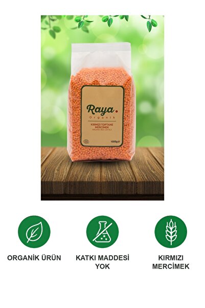 RAYA Organik Kırmızı Tane Mercimek 1 kg Doğal Katkısız Yerli Üretim