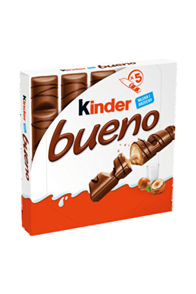 Kinder Bueno, 107,5g, ciocolata cu lapte, umplutura de nuci, set 5 bucati