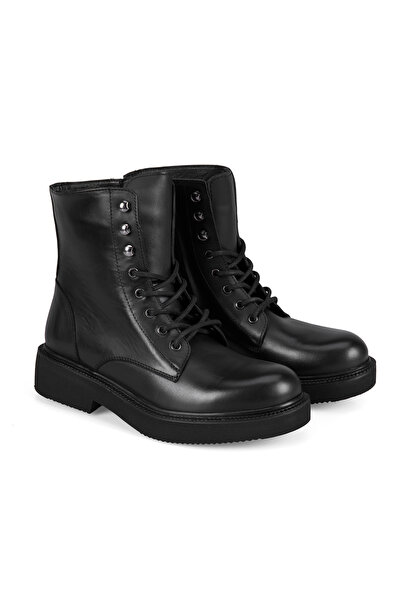 Desa Kenia Black Women's Zippered Leather Boots