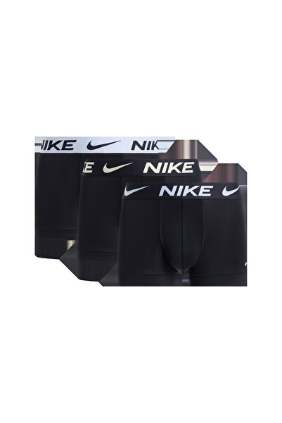 Nike Erkek Marka Logolu Elastik Bantlı Günlük Kullanıma Uygun Siyah-Siyah-Bey...