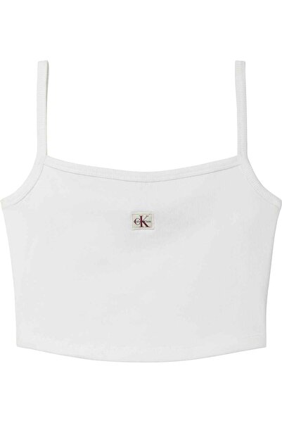 Calvin Klein Kadın Baby Rib Örgü Crop Tank Top