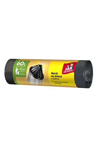 Sarantis Saci de gunoi, Sarantis, 60l, 12 bucati, banda de inchidere, negri, ...