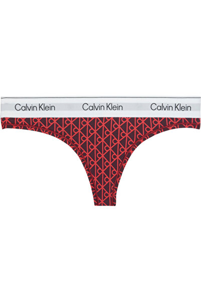 Calvin Klein Kadın Marka Logolu Beyaz Elastik Bantlı Mor Külot