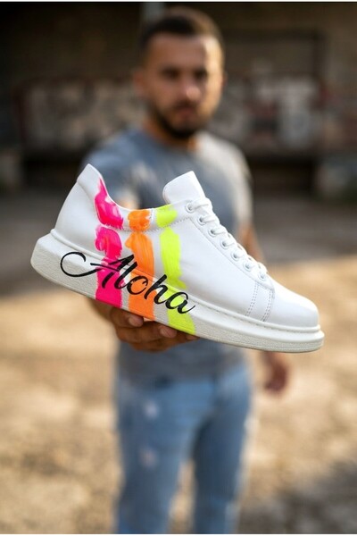 Zerenyus Pittura high quality alexandre sole special printed men's sneaker wh...