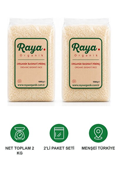 Raya Organik Organik Basmati Pirinç 2'li Set 2 x 1000 gr (Toplam 2 kg)