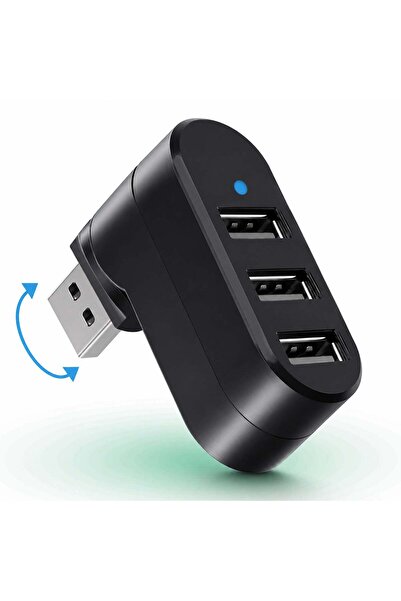 Timebox Hub USB extern 3 în 1, adaptor de port rotativ la 180 de grade, split...