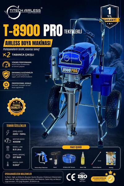 Titech Airless Sprey Teknolojileri T-8900 PRO Elektrikli Airless Boya Makinas...