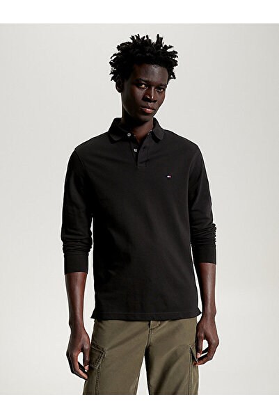 Tommy Hilfiger 1985 Regular Men's Black Polo Neck T-Shirt