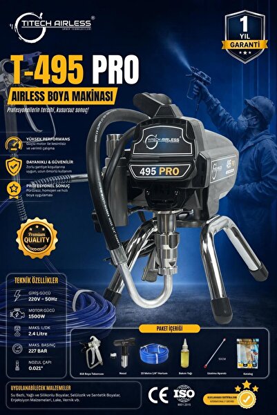 Titech Airless Sprey Teknolojileri T-495 Elektrikli Airless Boya Makinası - D...