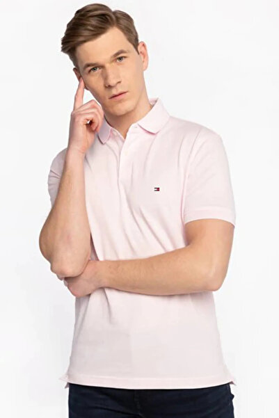 Tommy Hilfiger Men's 1Pink Polo Neck T-Shirt Mw0Mw17770 Tog