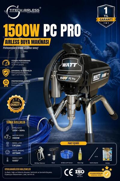 Titech Airless Sprey Teknolojileri 1500W PC PRO Elektrikli Airless Boya Makin...