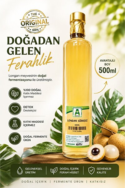 Aktarzane Longan Meyvesi Longan Sirkesi Detoks Detox Etkili 500ml Doğal Sirke