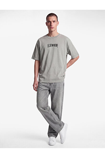 Koton Washable Cotton Short Sleeve Crew Neck Printed Oversize T-Shirt
