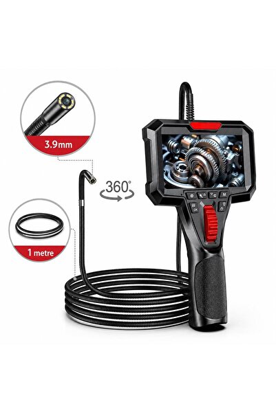 YM Y400 360 Derece Oynar Başlı 3.9mm Lens 1 Metre Kablo Endüstriyel Endoskop ...