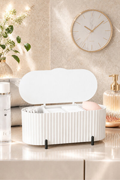 Pufwin Home Aura Kozmetik Ve Makyaj Organizeri Pamuk kutusu 24 Cm