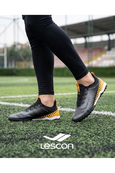 Lescon Tempo 3 Thermo Non-Slip Sole Unisex Football Field Shoes Black