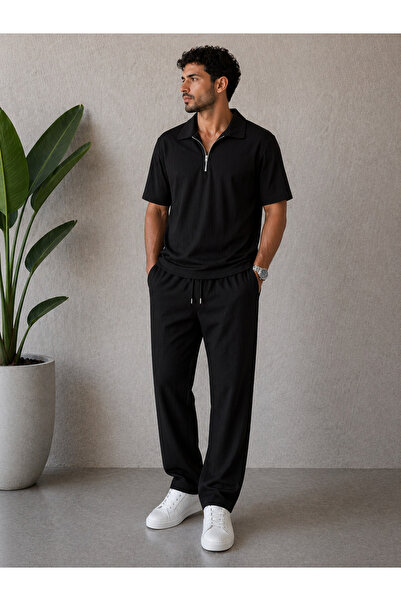 KONSEPT35 Men's Sahra Fabric Combination with Bottom and Top Zipper Fastening