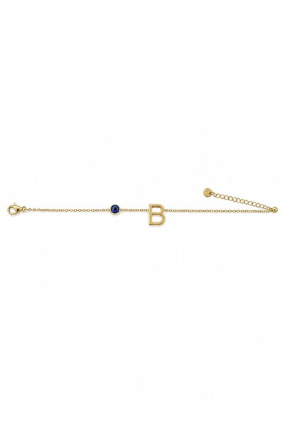 nesdesignn Steel Evil Eye Letter Bracelet — B