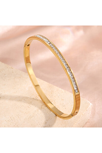 Choice1 Gold Color B Yupsk New Fashion Inlaid Square Zircon Stainless Steel B...