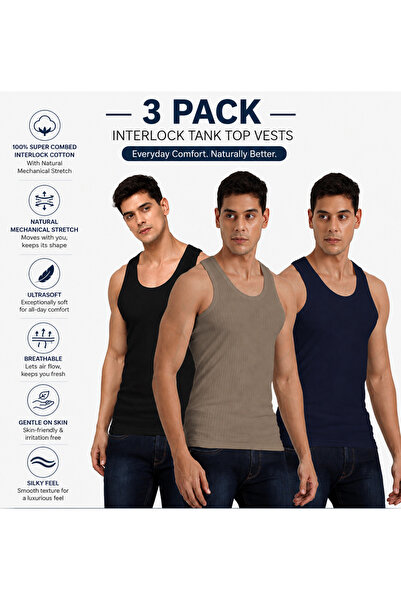 OSCAR JEANS Platinum Collection 100% Cotton Men's Vest Tank Top Undershirt Sl...