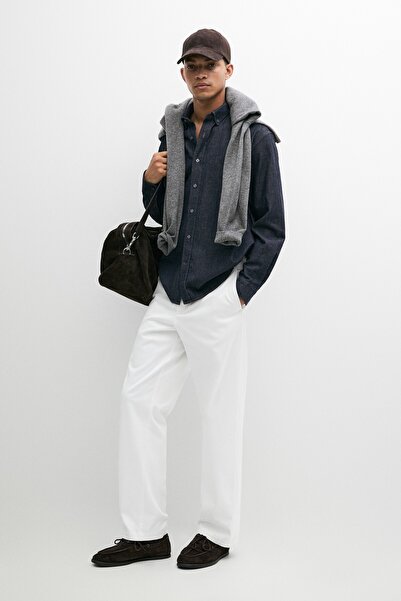 Massimo Dutti %100 pamuklu regular fit denim gömlek