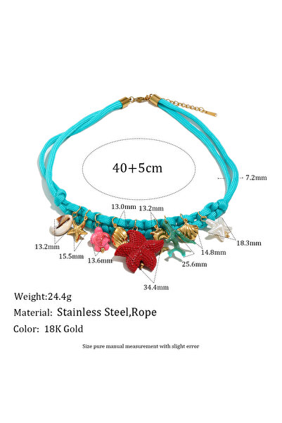 Choice1 Necklace MamacitaSlay 316L Stainless Steel Ocean Series Resin Braided...