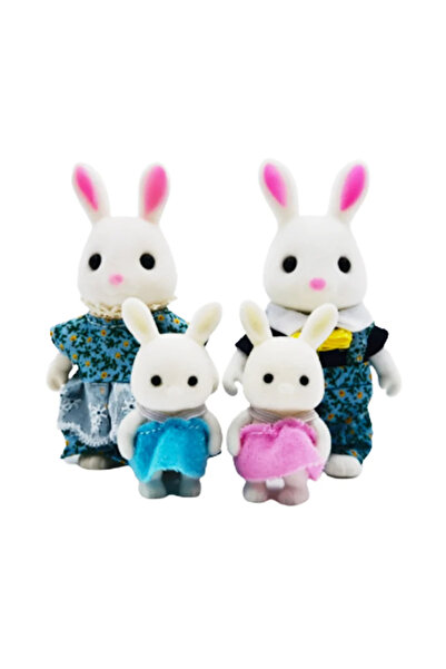 Choice White Rabbit Family Forest Animal Family 1_12 Dollhouse Accessories Mi...