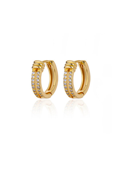 Choice E3124G-14 Cubic Zircon Hoop Earrings for Women Luxury Gold Color Stain...