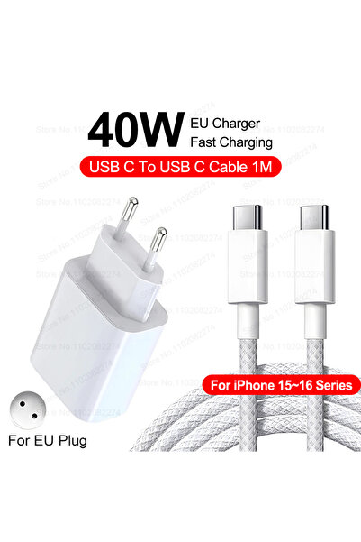 Choice 40W For iPhone 15-16 PD 40W USB C Fast Charger For Apple iPhone 16 15 ...
