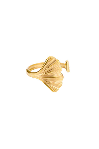 Choice resizable JZ3123G-1 Vintage Ginkgo Leaf Rings For Women Stainless Stee...