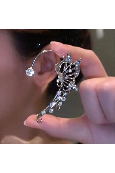 Choice Left Korean Fashion Zircon Butterfly Elf Ear Cuff for Women Sparkling ...