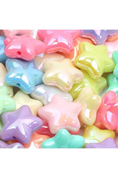 Choice1 C04727 10pcs 20mm Shiny ABS Star Beads Pentagram Acrylic Spacer Beads...