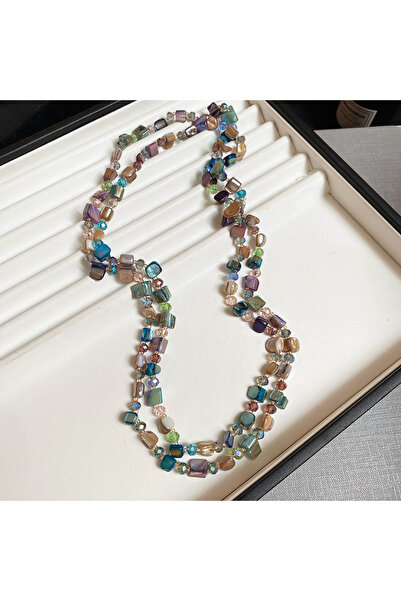 Choice1 E ZAKOL Vintage Bohemian Multicolored Shell Beaded Double-Layer Neckl...