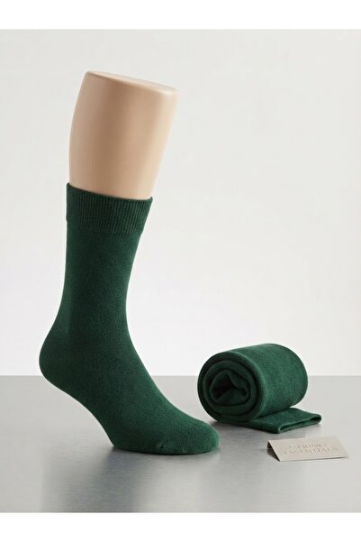 Fonem Men's Plain Seamless Wool Socks Fo 8000 Green 58% Natural Wool Blend, T...