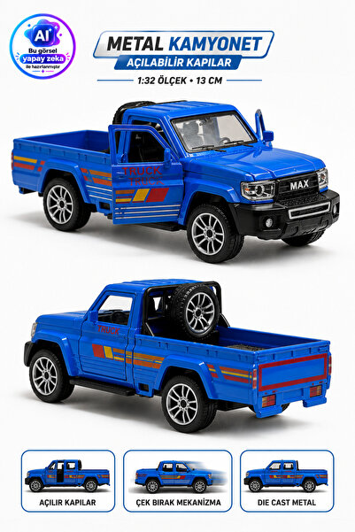 YILDIRIM OYUNCAK Çek Bırak Die-Cast 1:32 Kamyonet Kapıları Açılır Kamyonet Çe...