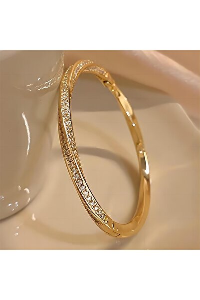 Choice Gold Color ZAKOL Luxury Spiral Zirconia Bangles For Women Girls Brides...