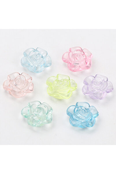 Choice1 100pcs 8 100pcs 12mm Transparent Rose Acrylic Beads Flower Charms Spa...