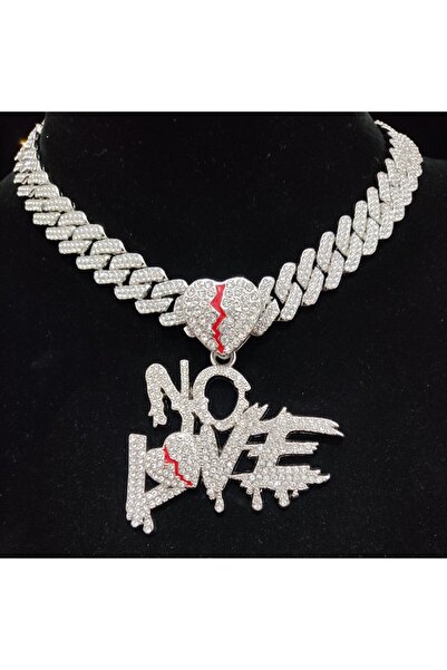 Choice 20inch(50cm) Silver color Men Women Hip Hop No Love Heart Pendant Neck...
